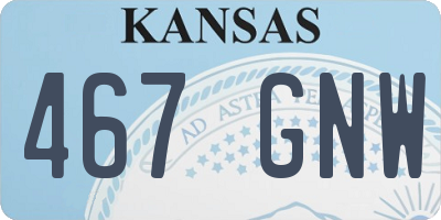 KS license plate 467GNW