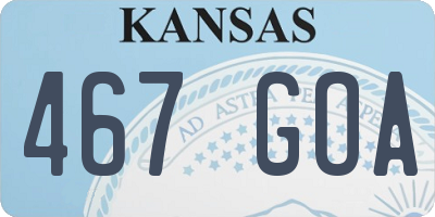 KS license plate 467GOA