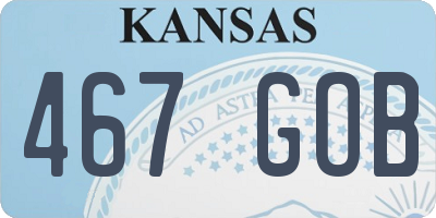 KS license plate 467GOB