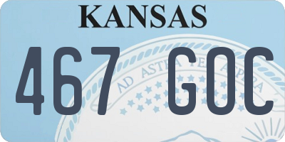 KS license plate 467GOC