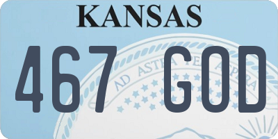KS license plate 467GOD