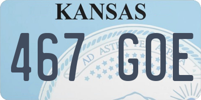 KS license plate 467GOE