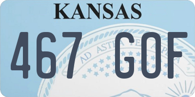 KS license plate 467GOF