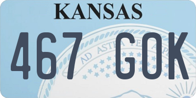 KS license plate 467GOK