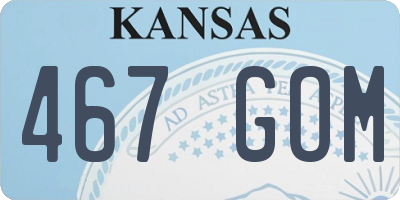 KS license plate 467GOM