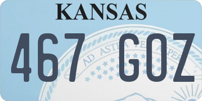 KS license plate 467GOZ