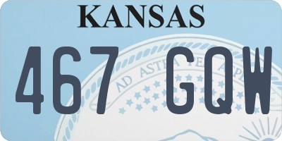 KS license plate 467GQW