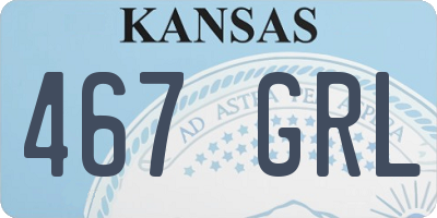 KS license plate 467GRL