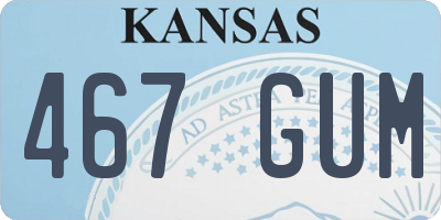KS license plate 467GUM