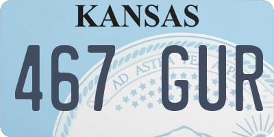 KS license plate 467GUR