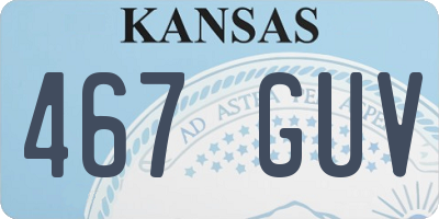 KS license plate 467GUV