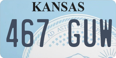 KS license plate 467GUW