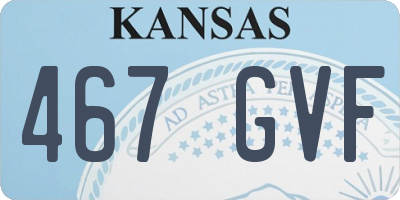 KS license plate 467GVF