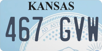 KS license plate 467GVW