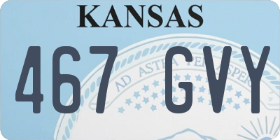 KS license plate 467GVY