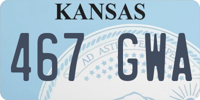 KS license plate 467GWA