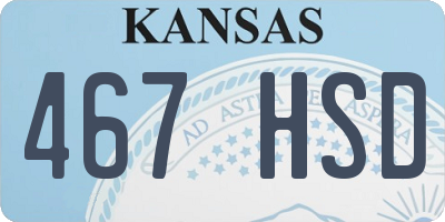KS license plate 467HSD