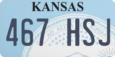 KS license plate 467HSJ