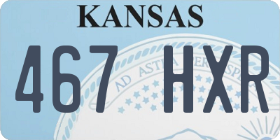 KS license plate 467HXR