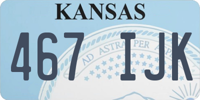 KS license plate 467IJK