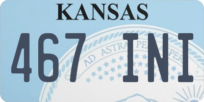 KS license plate 467INI