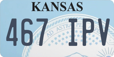 KS license plate 467IPV