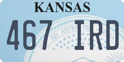 KS license plate 467IRD