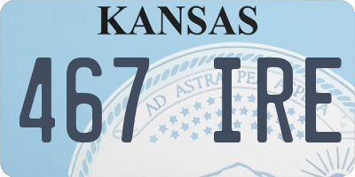 KS license plate 467IRE