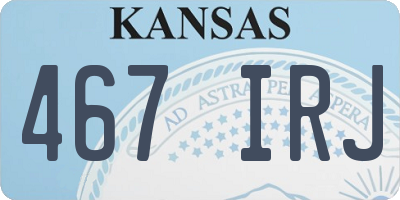 KS license plate 467IRJ