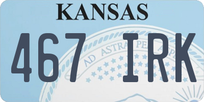 KS license plate 467IRK