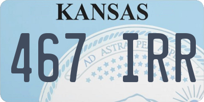 KS license plate 467IRR