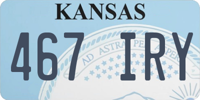 KS license plate 467IRY