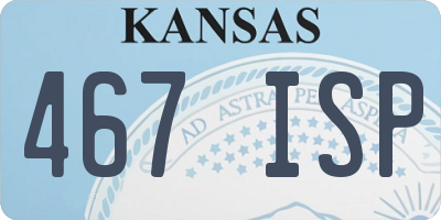 KS license plate 467ISP
