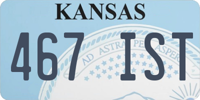 KS license plate 467IST