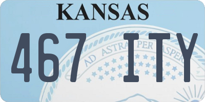 KS license plate 467ITY