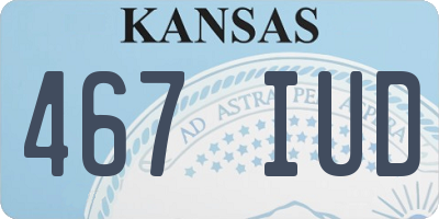 KS license plate 467IUD