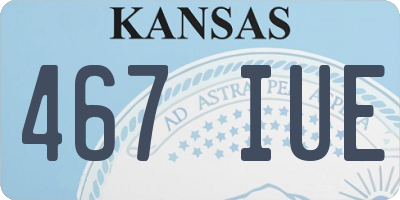 KS license plate 467IUE