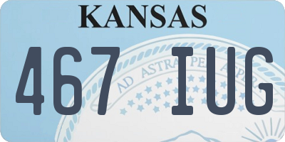 KS license plate 467IUG