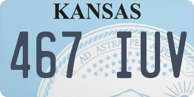 KS license plate 467IUV