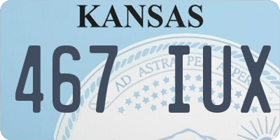 KS license plate 467IUX