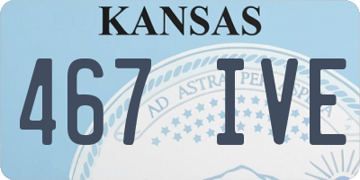 KS license plate 467IVE