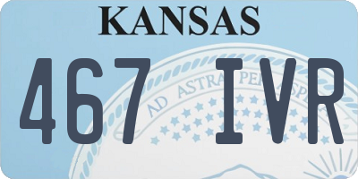 KS license plate 467IVR