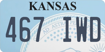 KS license plate 467IWD
