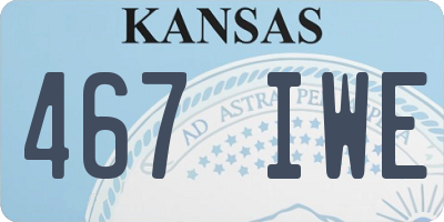 KS license plate 467IWE