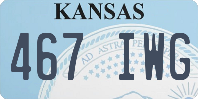 KS license plate 467IWG