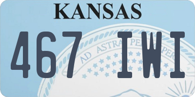 KS license plate 467IWI