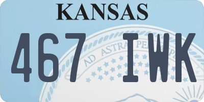 KS license plate 467IWK