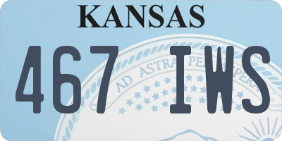 KS license plate 467IWS
