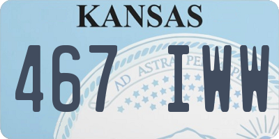 KS license plate 467IWW