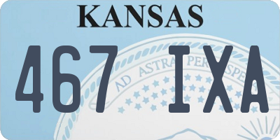 KS license plate 467IXA